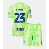 Camisa de Futebol Barcelona Jules Kounde #23 Equipamento Alternativo Infantil 2024-25 Manga Curta (+ Calças curtas)